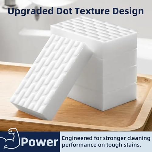 Magic Sponge Eraser, 2X Density Melamine Sponges for Cleaning, 10 Pcs in Bulk, Long Lasting Scrub Cleaning Pads for Kitchen, Bathroom, Furniture, Tub, Sink, Floors, Baseboard, Shoes, Wall - size: 3.93x2.36x0.79in 10pcs