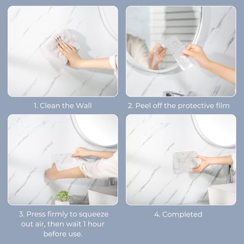 Adhesive Wall Organizer Bin, No-Drill, Clear, 7.1 x 3.15 x 4.75 in - size: Small