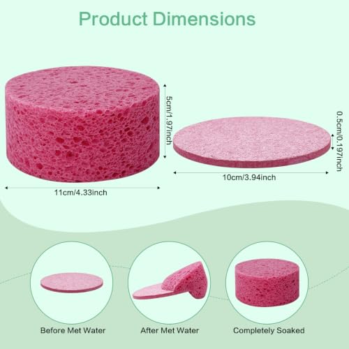 7-Pack Large Sponge, Kitchen Sponges, Handy Sponges, Cellulose Sponges, Dish Washing Sponge, Natural Sponge, Car Washing Sponge, Eco Friendly Sponge (Round, 4" X 4" X 2"), Mixed - color: B-mixed 7 Pack