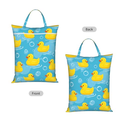 "cute duck funny cute 2-Pack Travel Laundry Bags for Dirty Clothes- Large Waterproof Laundry Tote, Wet & Dry Use, Reusable Foldable Carry Handles for Vacation, Gym & Dorm" - color: Cute Duck Funny Cute