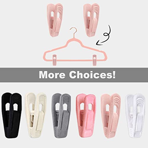 TOFIIGREM Light Pink Velvet Hangers (80-Pack), Non-Slip Strong Hanger Clips for Velvet Skirts & Pants - color: Light Pink, size: 80pc