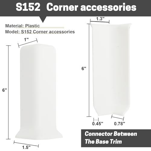 COUKIU Self Adhesive 6 Inch Baseboard Corner Blocks, White, 6-Piece Set - color: White, size: 6inch(Width)