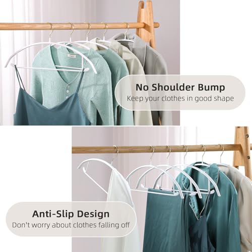 MOPALL Clothes Hangers Non Slip Rubber Coating Metal Hanger, 20 Pack, White - color: White