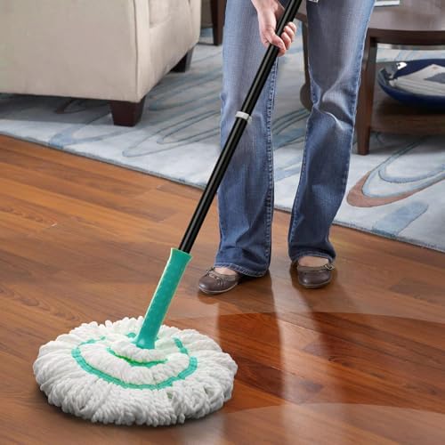 KeFanta Self Wringing Twist Mop with 57 " Long Handle, Easy Wring mop - color: Teal Twist Mop