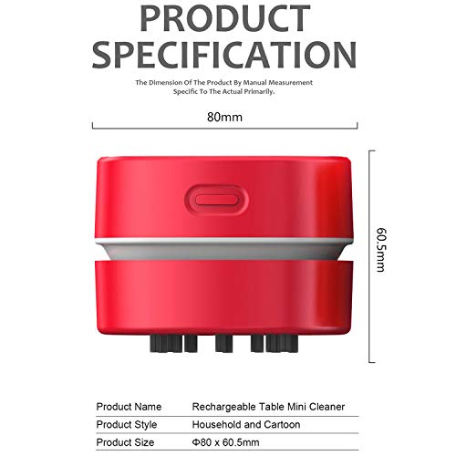 ODISTAR Mini Desktop Vacuum Cleaner for Table Dust (Red AA Battery) - color: Red, style: AA Battery
