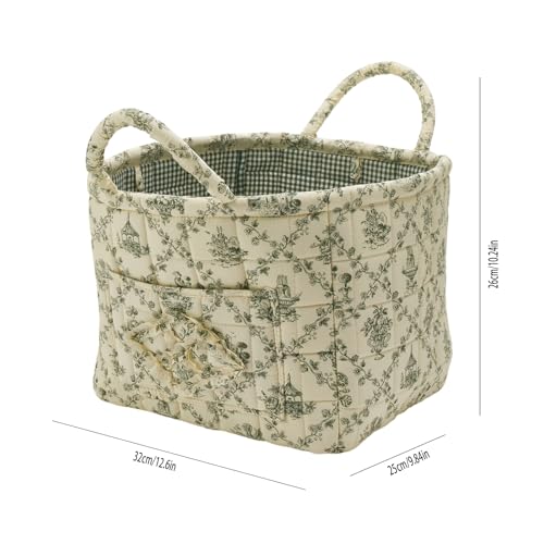 Boho Fabric Storage Basket, Large Capacity Laundry Basket, 12.2'' x 10.23'' x 10.23'' Collapsible Laundry Hamper with Easy Carry Handles (B Multi-Color 3, L) - color: B Multi-Color 3