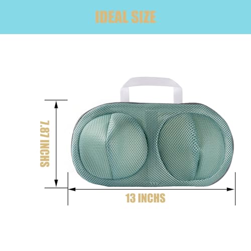 2Pcs Bra Mesh Laundry Bags for Delicates with Premium Zipper Bra Washing Bag for Laundry,Lingerie Bags for Washing Delicates underwear,integrated washing and care - color: Pea green-2PCS