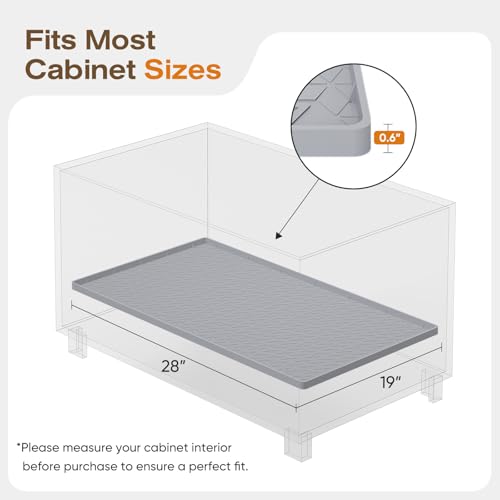 TRZZ Waterproof Under Sink Mat, 28"x19", Drip Tray Shelf Liner, Beige - color: Beige, size: 19"W x 28"L