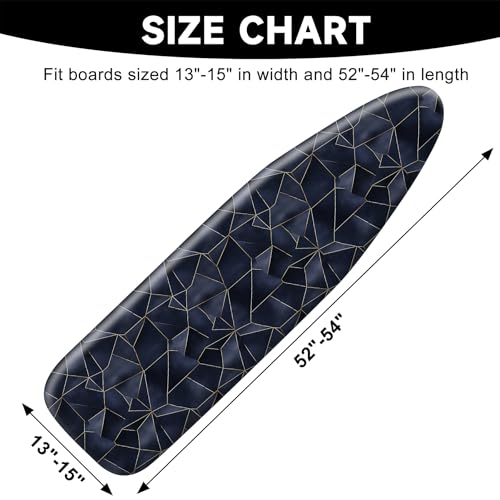 Ironing Board Cover 15"x54",Standard Ironing Board Replacement Cover,Easy Fit - color: Deep Indigo, size: 15"x54"