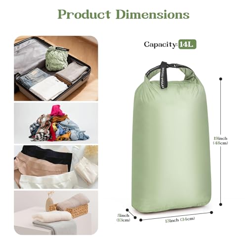 Travel Laundry Bag, Waterproof Compression Bags for Dirty Clothes - color: Green, size: Medium