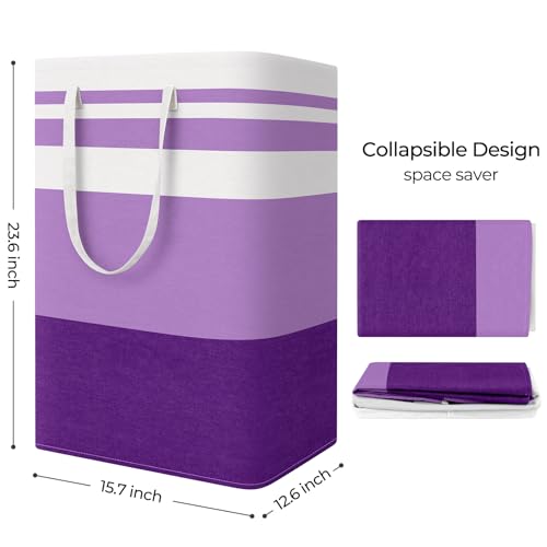StorageRight Laundry Basket Hamper, 75L Collapsible Clothes Storage, Purple - color: Purple, size: 75L