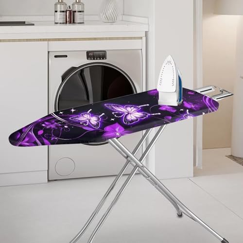 Portable Ironing Board Cover with Elastic Edge, Fashion Protector Non Stick Scorch Protector Iron Pad Covers Standard Boards Household Items Flowers and Butterflies - color: Flowers and Butterflies