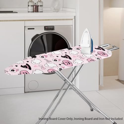 Ironing Board Covers with Hook and Loop Ironing Board Accessories with Halloween Ghost, Universal Stretchy Cover for Ironing Board Pink - color: Halloween Ghost - Pink