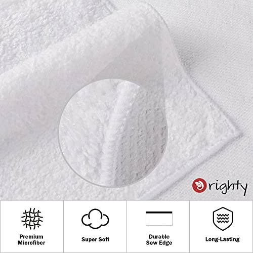 Orighty 12-Pack White Hand Towels - Quick Drying & Absorbent Microfiber Gym Towels 16x28 inches - Lightweight & Thin White Yoga Towels - Multi-Purpose Camping Towels for SPA, Hotel & Bathroom - color: White, size: Pack of 12
