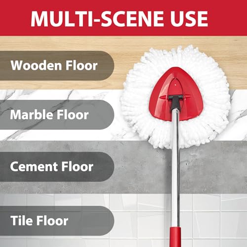Spin Mop Replacement Set for EasyWring 1-Tank - 2 Heads + Handle + Base - size: 2 Heads+1 Handle+1 Base(1-TANK)