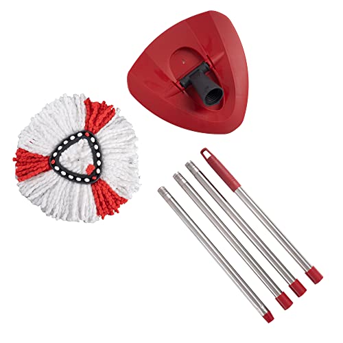 Matthew Cleaning 12Pack Red Microfiber Spin Mop Replacement Head Compatible with EasyWring Spin Mop Replace Head-EasyWring High Absorbency,Machine Washable,Microfiber Spin Mop Refills - color: Red, size: 12 Count
