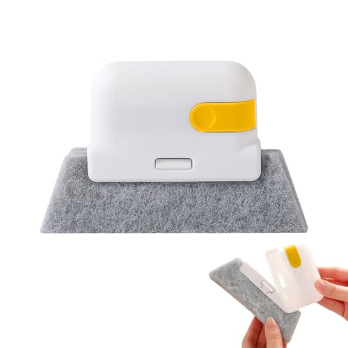 Magic Window Track Cleaning Brush, 1Piece Universal Dust and Dirt Remover for Window, Shower, Car Vents, Rails and Corners,Yellow - color: Yellow
