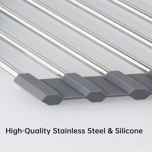 Tomorotec Triangle Roll Up Dish Drying Rack 304 Stainless Steel Dark Gray - color: Dark Gray