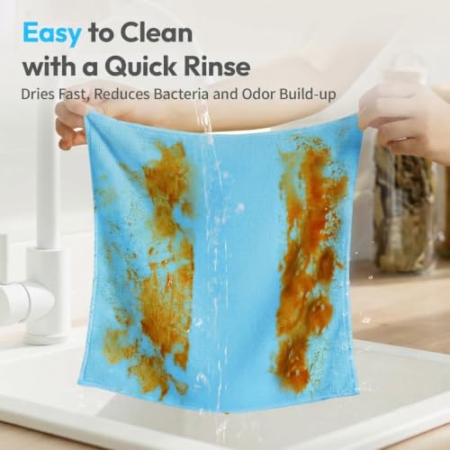 Microfiber Cleaning Cloth 12 Pack, 12 x 12 Inch,Blue - color: Blue