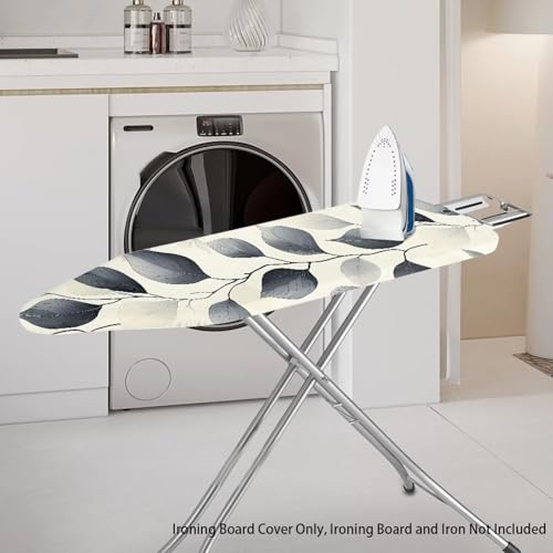 Ironing Board Cover and Pad with Hook and Loop Fasteners Dust-Proof Leaves Ironing Board Protector Replacement Home Decor - color: Leaves