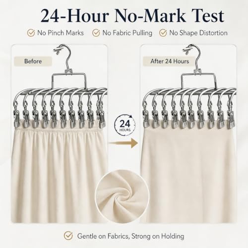 20 Clips Laundry Hanger with Strong Grip Clothespins, Space Saving Sock Drying Rack for Underwear Baby Clothes Towels, Hanging Laundry Organizer for Indoor Outdoor Use, (Gray) - color: Gray