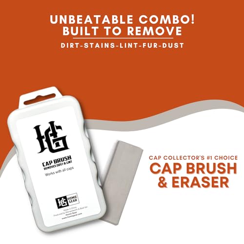 Homiegear Hat Cap Brush & Eraser Cleaning Kit | Ideal for All Hat Types | Removes Dirt, Lint, Dust & Tough Stains | Cap Cleaner Combination Kit of Brush & Eraser | Perfect hat cleaner for New Era Caps