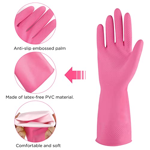 Rubber cleaning gloves 3 or 6 Pairs for Household,Reuseable dishwashing gloves for Kitchen. - color: Multicolor, size: Small (Pack of 6)