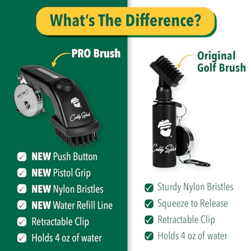 Caddy Splash Golf Club Groove Brush Cleaner with Water, Retractable Clip