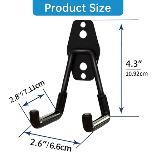 GeeWatom 2 Pack Garage Storage Utility Hooks,Garage Garden Tool Organizer,Steel Wall Mount Hooks, Garden Small U Hooks (Black) - color: Black