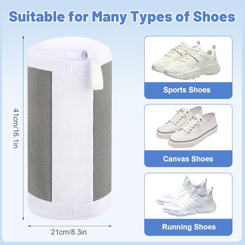 Dntorx 2 PCS Shoe Washing Machine Bags for Washer and Dryer, Grey + White - color: Grey+White