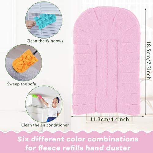 12 Pcs Reusable Duster Refills Washable Pads, Candy Color - color: Candy Color