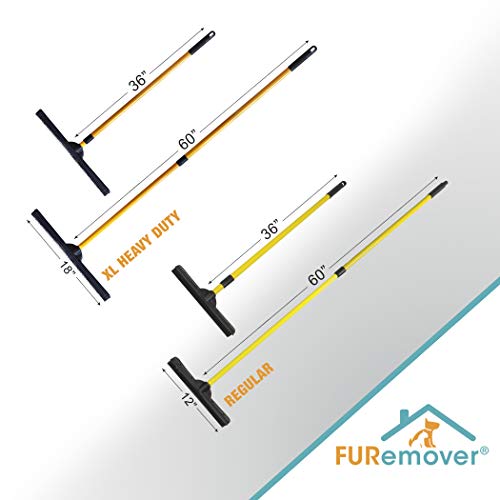 FURemover Pet Hair Removal Rubber Broom, 60" Handle, 2-Piece Set - color: Furemover Original and Pro Broom Set