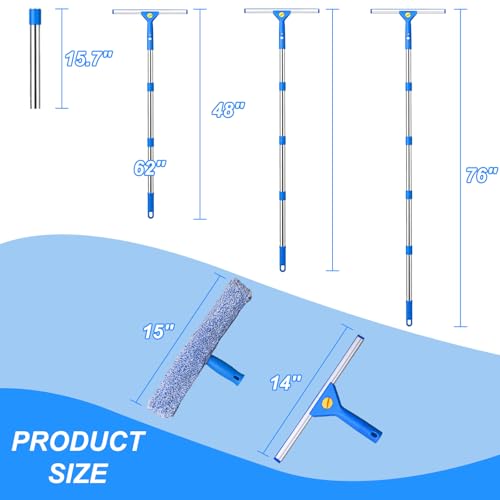 76“Professional Squeegee Window Cleaning Kit with Extension Pole - style: 76"Window Squeegee