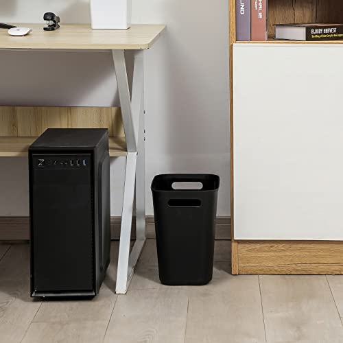 Plastic Small Bathroom Trash Can Wastebasket, 3.5 Gallon, Black, 3 Pack - color: Black, size: 3.5 Gallon/3 Pack