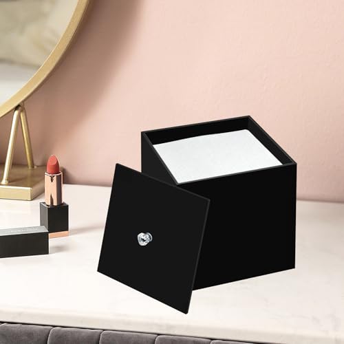 Disposable Face Towel Holder Facial Towelettes Container Box Acrylic, Black - color: Black