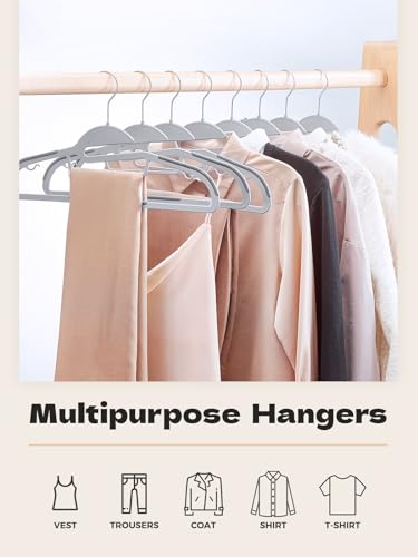 HOUSE DAY Slim Plastic Hangers with Non Slip Rubber Pads, 100 Pack, Grey - color: Light Grey + Dark Grey, size: 100 Pack