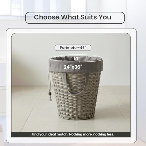 LFH Home Cotton Rich Canvas Extra Large Laundry Bag with Handle, Heavy Duty Drawstring Closure Washable Laundry Bags, School Travel, Home, Hotel, College Dorm, Organizer Sack, Toys 24x36-Grey - color: Grey, size: 24”x36”