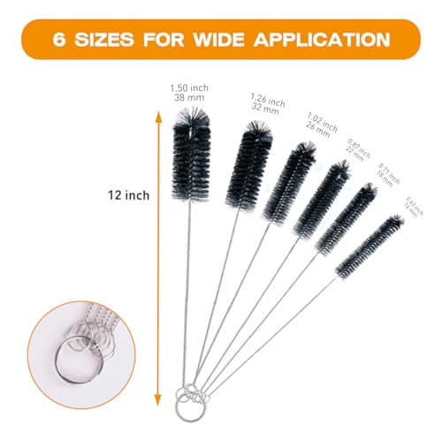 Brush Family Straw Cleaner Brush Set 6 Pieces - size: 12 inch large diameters set (6pcs)