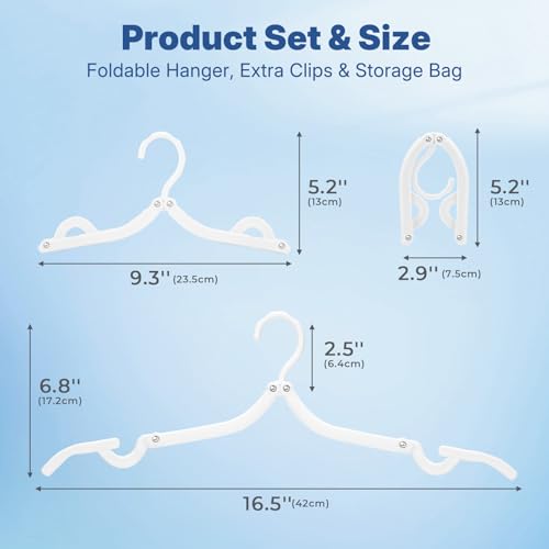 HOUSE DAY White Travel Hangers 10 Pack, Foldable Hangers for Cruises - color: White, size: 10 Pack