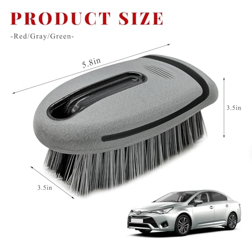 Carpet and Upholstery Cleaning Brush, Stiff Bristle Detailing Scrubber for Car Interior & Home, Portable Ergonomic Scrub Brushes for Floor Mat Carpet Leather Seat Couch (Gray) - color: Gray