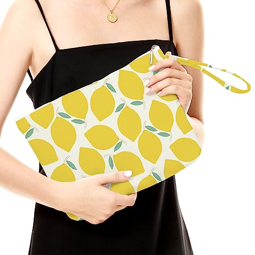 Fokongna Wet Bag For Swimsuit, Travel Makeup Bag Waterproof Large Capacity for Women Girls Mom Sister Friends lemon Pattern Gifts - color: Lemon01