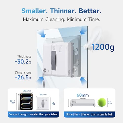 FMART W5 Compact Window Cleaning Robot with 4 Ultrasonic Water Sprays