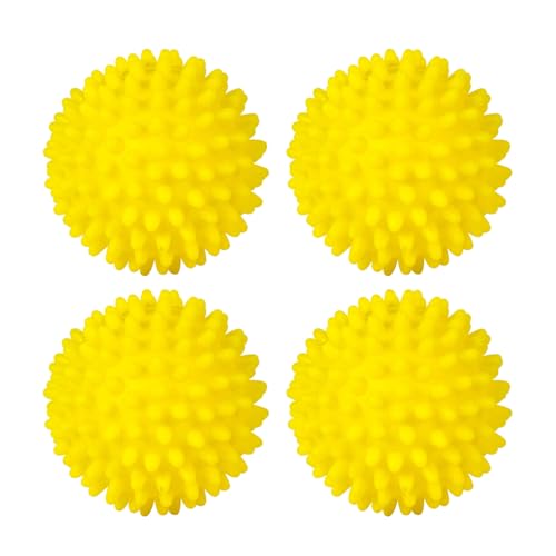 Dryer Balls 4 Pack - Non-Toxic Reusable Dryer Balls (Yellow) - color: Yellow