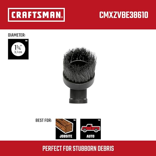 CRAFTSMAN CMXZVBE38610 1-1/4 in. Dusting Brush Wet Dry Vac Attachment - size: Dusting Brush