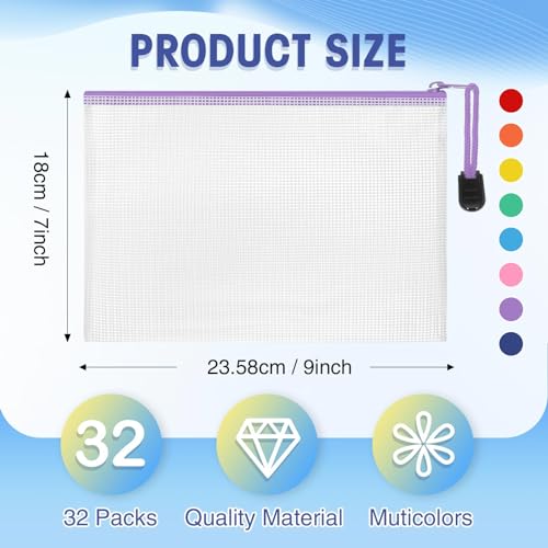 Jetec 32 Mesh Zipper Bags Bikini, Cute Color, 9 x 7 Inch, 32 Pcs - color: Cute Color, size: 9 x 7 Inch