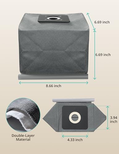 Aspiron Canister Vacuum Cleaner Replacement Bag,5L Large Capacity Dust Bag for AS-CA040,Universal Non-Woven Cloth Bag, Reusable Dust Bags,Vacuum Cleaner Replacement Accessories, 5 Pack - size: 6QT