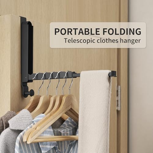 RFOUO Over The Door Hooks Hanger,Fit Door up to 1 3/8", Black, 1 Pack - color: Fit 1 3/8" Door Black, size: 1 Pack