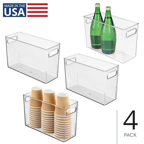 iDesign Tall Plastic Storage Bin with Handles, Set of 4, Clear - style: Pack of 4