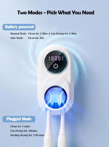 Toothbrush Sanitizer and Holder Tooth Brush Wall-Mounted Cleaner