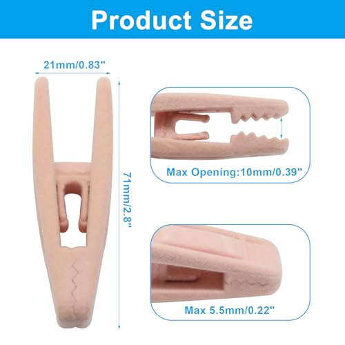 Velvet Hanger Clips, 40 PCS, Light Pink - color: Light Pink